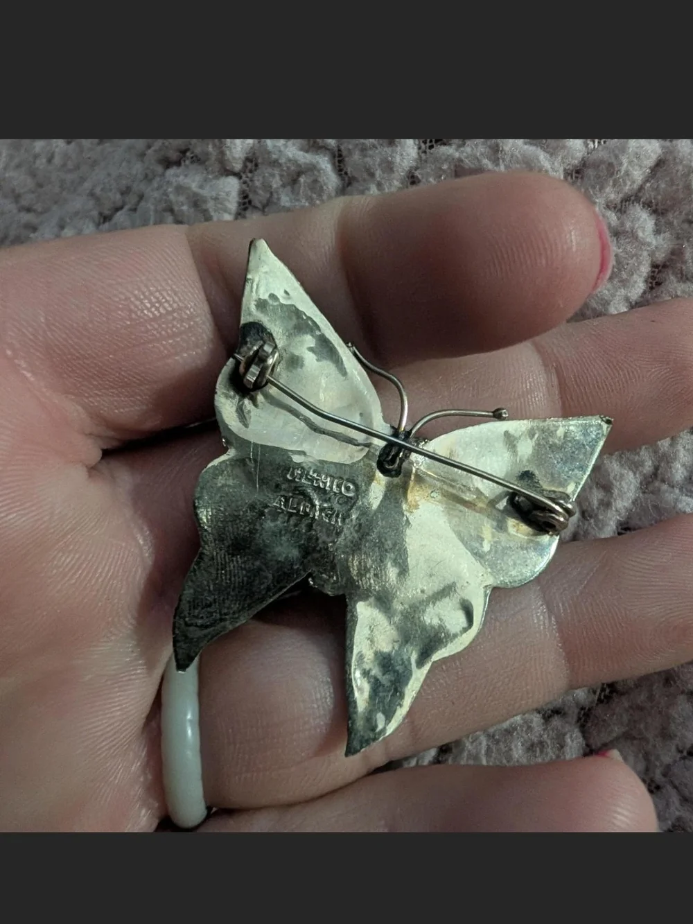 Vtg Mexican Alpaca Butterfly